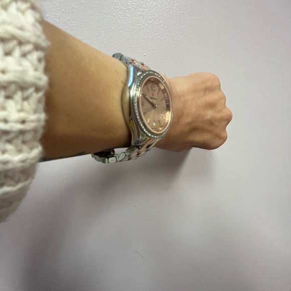 Michele Belmore Diamond Watch with Rose Gold & Stainless Steel Band - Picture 5 of 8